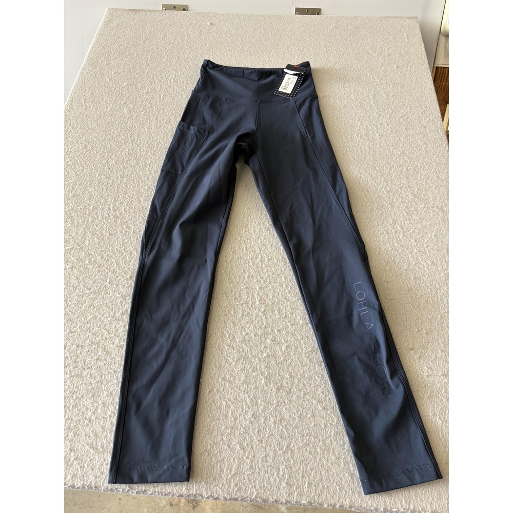 LOHLA SPORT Pants Womens XS Navy Blue Pull On Ankle Golf Pockets Leggings Active